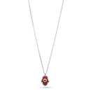 GOLD RED HAMSA HAND PENDANT SHORT NECKLACE