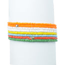MULTI-COLOR BEADS 8 PCS MEMORY WIRE BRACELET