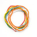 MULTI-COLOR BEADS 8 PCS MEMORY WIRE BRACELET