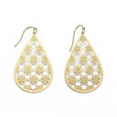 GOLD LASER CUT LIGHT WEIGHT TEARDROP EARRINGS