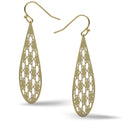 GOLD LASER CUT LIGHT WEIGHT TEARDROP EARRINGS