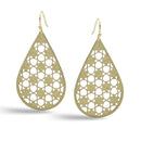 GOLD LASER CUT LIGHT WEIGHT TEARDROP EARRINGS