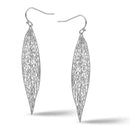 RHODIUM LASER CUT LIGHT WEIGHT LEAF EARRINGS