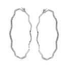 SILVER RHINESTONE HOOP EARRINGS 3" INCH DIAMETER