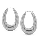 SILVER OVAL HOOP EARRINGS