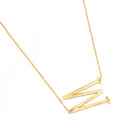 GOLD LETTER M INITIAL CHARM NECKLACE