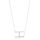 SILVER LETTER H INITIAL CHARM NECKLACE