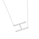 SILVER LETTER H INITIAL CHARM NECKLACE