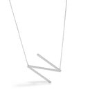 SILVER LETTER N INITIAL CHARM NECKLACE