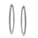 Rhodium Rhinestone Wrapped Hoop Earrings – 3" Statement Hoops