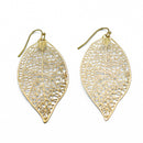 GOLD LASER CUT LIGHT WEIGHT LEAF EARRINGS