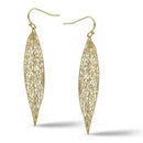GOLD LASER CUT LIGHT WEIGHT LEAF EARRINGS