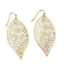 GOLD LASER CUT LIGHT WEIGHT LEAF EARRINGS