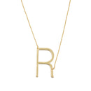 GOLD LETTER R INITIAL CHARM NECKLACE