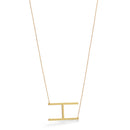 GOLD LETTER H INITIAL CHARM NECKLACE