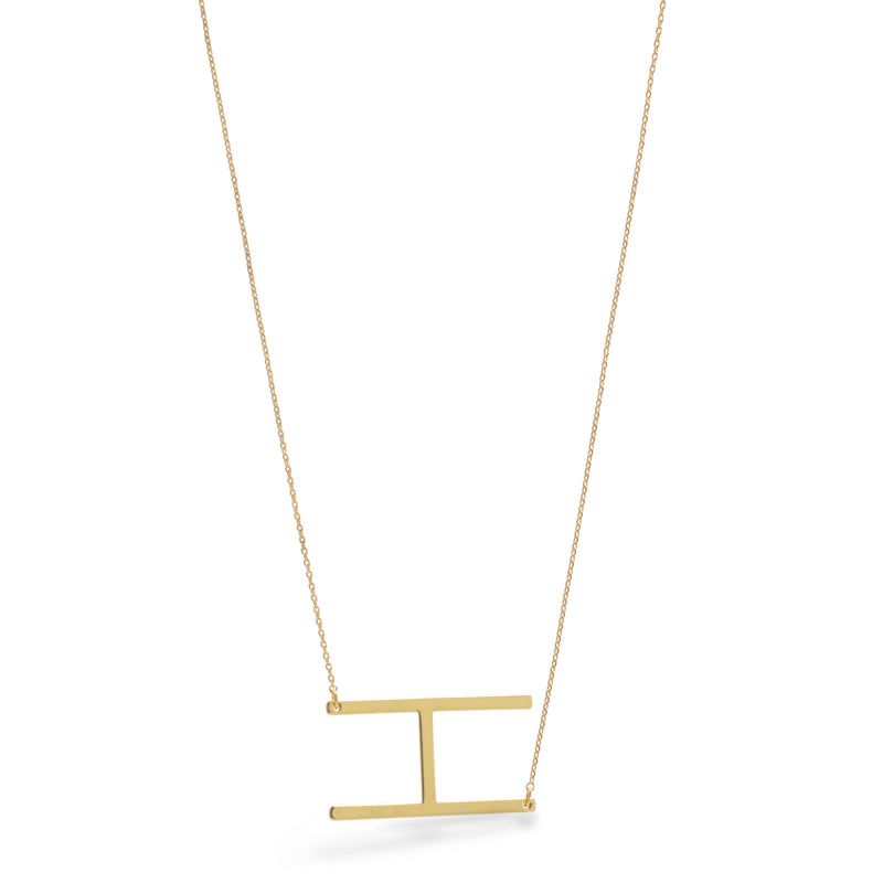 GOLD LETTER H INITIAL CHARM NECKLACE