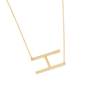 GOLD LETTER H INITIAL CHARM NECKLACE