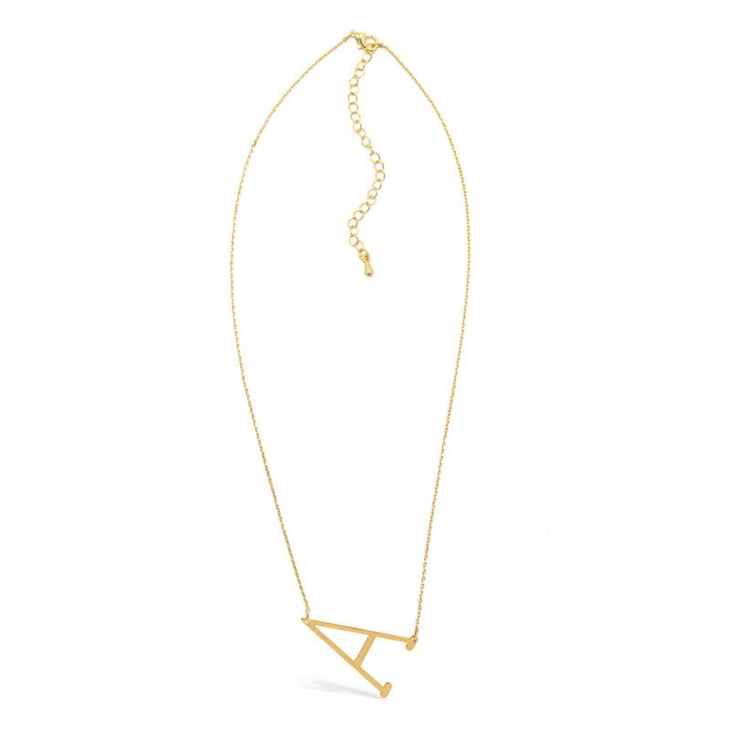 GOLD  LETTER A CHARM STATEMENT NECKLACE