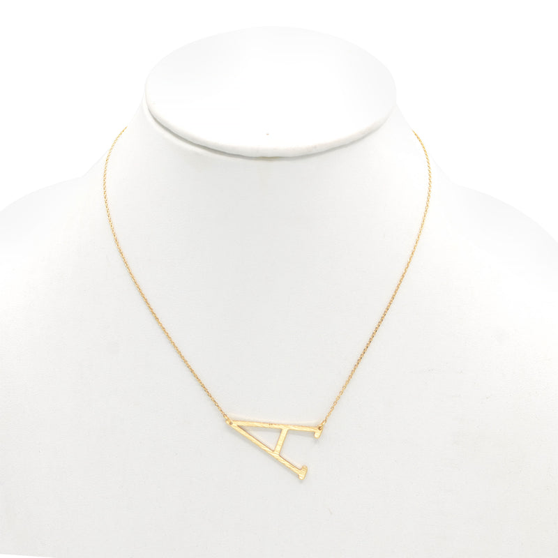 GOLD  LETTER A CHARM STATEMENT NECKLACE