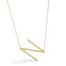 GOLD LETTER N INITIAL CHARM NECKLACE