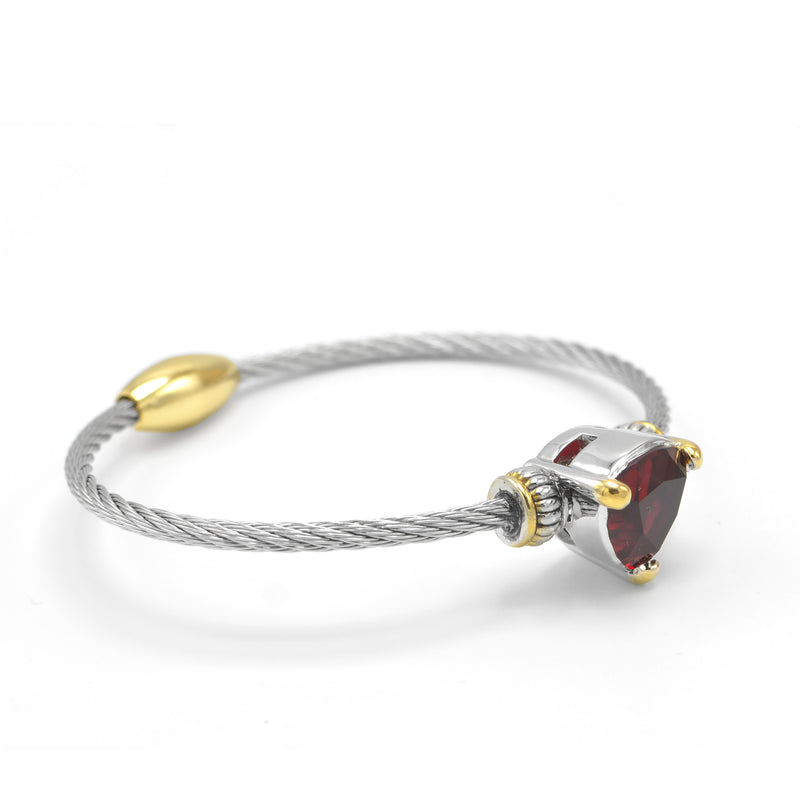 TWO TONE SIAM CRYSTAL CLASSIC CABLE BRACELET