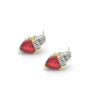 TWO TONE SIAM CRYSTAL CLASSIC STUD EARRINGS