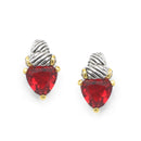 TWO TONE SIAM CRYSTAL CLASSIC STUD EARRINGS