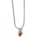 TWO TONE SIAM CRYSTAL PENDANT NECKLACE