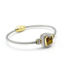 TWO TONE TOPAZ CRYSTAL CLASSIC CABLE BRACELET