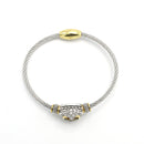 TWO TONE TOPAZ CRYSTAL CLASSIC CABLE BRACELET