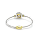 TWO TONE TOPAZ CRYSTAL CLASSIC CABLE BRACELET