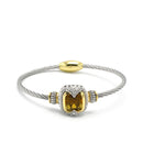 TWO TONE TOPAZ CRYSTAL CLASSIC CABLE BRACELET