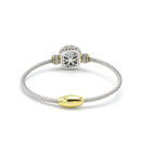 TWO TONE BLACK DIAMOND CRYSTAL CLASSIC CABLE BRACELET