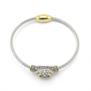 TWO TONE BLACK DIAMOND CRYSTAL CLASSIC CABLE BRACELET