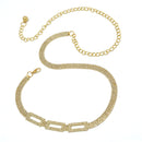 GOLD RECTANGLE RHINESTONE CRYSTAL WAIST CHAIN BELT