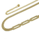 GOLD RECTANGLE RHINESTONE CRYSTAL WAIST CHAIN BELT