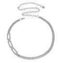 RHODIUM  RECTANGLE RHINESTONE CRYSTAL WAIST CHAIN BELT