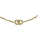 GOLD TWO CIRCLE RHINESTONE CRYSTAL WAIST CHAIN BELT