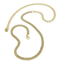 GOLD 3 ROWS RHINESTONE CRYSTAL WAIST CHAIN BELT