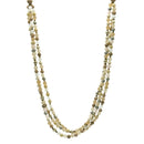 SILVER  WHITE CREAM AND GRAY  BEADS LAYER NECKLACE