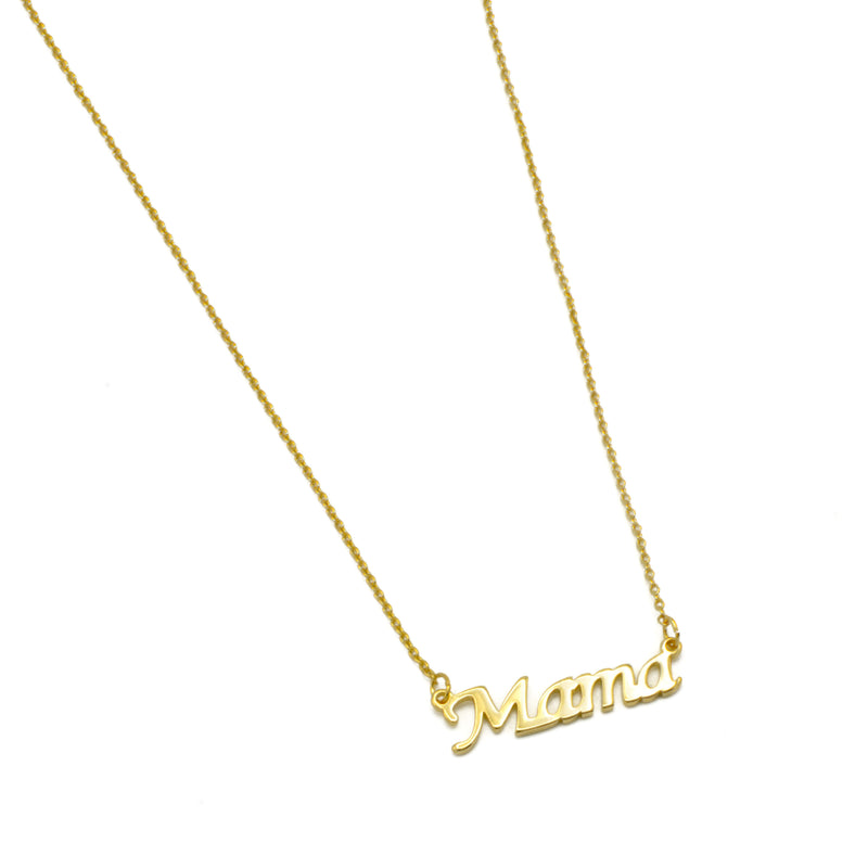 GOLD LETTER MAMA PENEANT SHORT NECKLACE