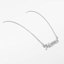 RHODIUM LETTER MAMA PENDANT SHORT NECKLACE