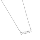 RHODIUM LETTER MAMA PENDANT SHORT NECKLACE