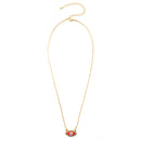 GOLD RED EVIL EYE PENDANT SHORT NECKLACE