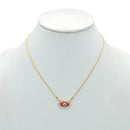 GOLD RED EVIL EYE PENDANT SHORT NECKLACE
