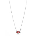 RHOD/RED EVIL EYE PENDANT SHORT NECKLACE