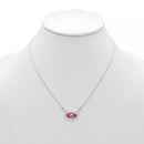 RHOD/RED EVIL EYE PENDANT SHORT NECKLACE