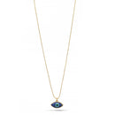 GOLD BLUE EVIL EYE PENDANT SHORT NECKLACE