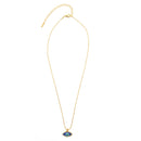 GOLD BLUE EVIL EYE PENDANT SHORT NECKLACE
