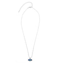 RHODIUM BLUE EVIL EYE PENDANT SHORT NECKLACE
